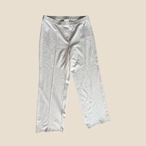 J. Jill Wearever Wide Leg Pintuck Pants Cream Rayon Blend Women Medium